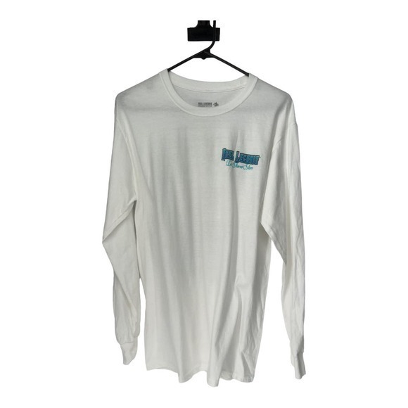 Reel Legends Men's White Long Sleeve Crewneck Graphic Fishing T-Shirt Size M NWT - Picture 1 of 4